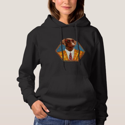 Hipster Dobermann Doberman Pinscher Hoodie (Voorkant)
