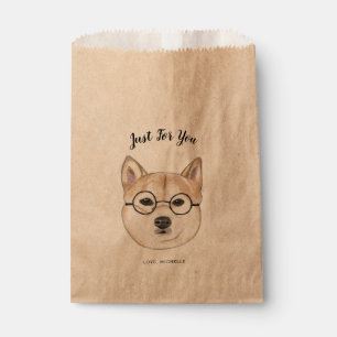 Hipster Dog, Shiba Inu   Alleen voor jou aangepast Bedankzakje