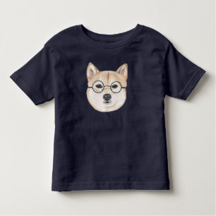 Hipster Dog, Shiba Inu met overmaatse glazen Kinder Shirts