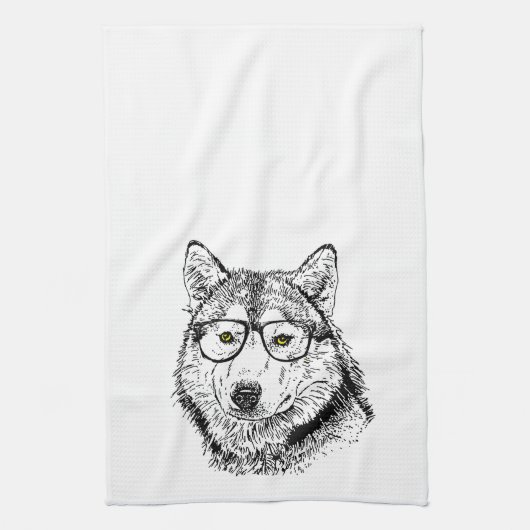 Hipster Dog Theedoek (Verticaal)