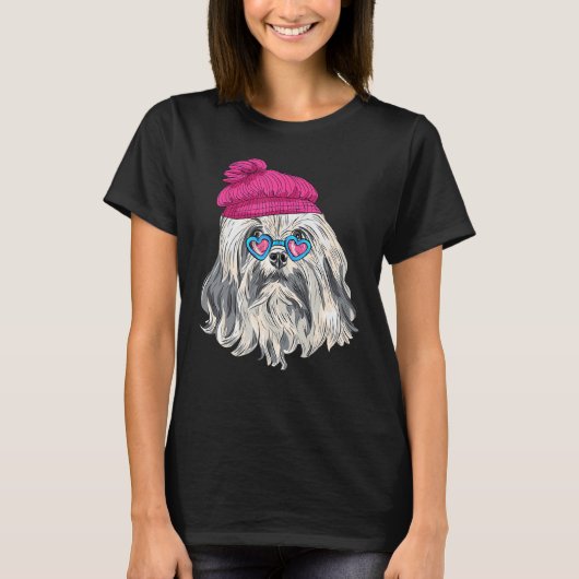 Hipster Dog Wearing Glasses Goofy Geek Dog T-shirt (Voorkant)