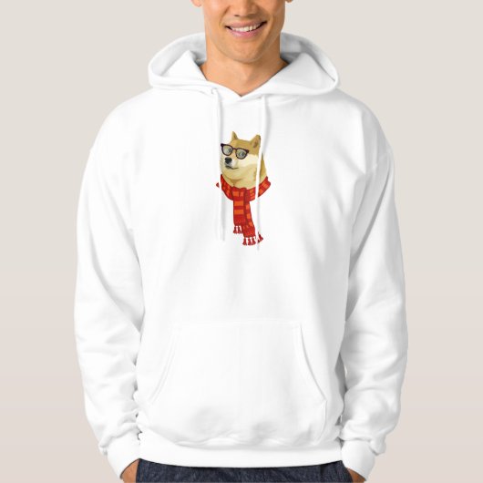 Hipster Doge Mannen Hoodie (Voorkant)