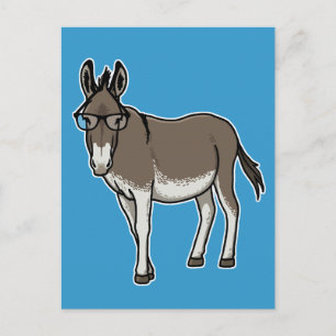 Hipster Donkey Briefkaart