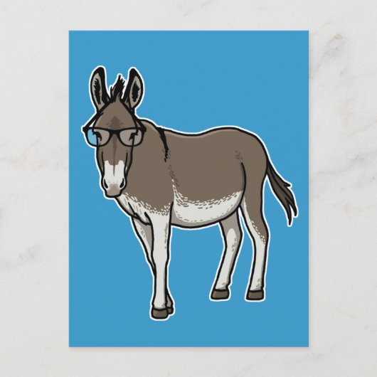 Hipster Donkey Briefkaart (Voorkant)