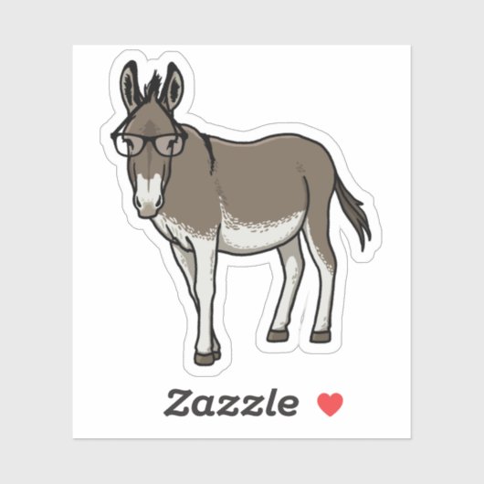 Hipster Donkey Sticker (Vel)