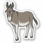 Hipster Donkey Sticker (Voorkant)