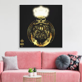 Hipster doodshoofd king skull baardige koning 3 canvas afdruk (Insitu (Woonkamer))