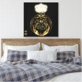 Hipster doodshoofd king skull baardige koning 3 canvas afdruk (Insitu (Slaapkamer))