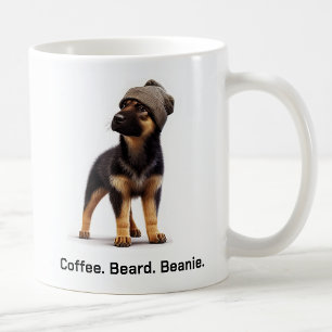 Hipster Duitse herder met Beanie Swagger Koffiemok