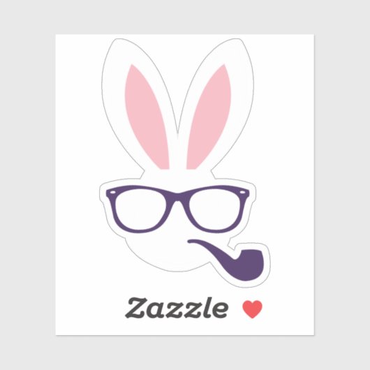 Hipster Easter Bunny Sticker (Vel)