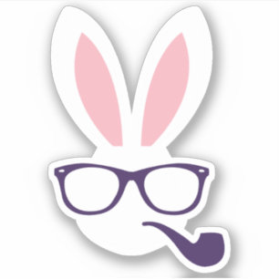 Hipster Easter Bunny Sticker