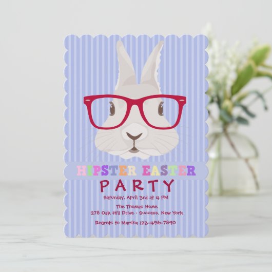 Hipster Easter Party uitnodiging (Staand voorkant)