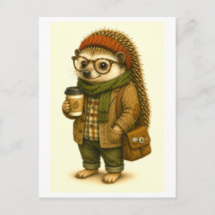Hipster Egel Ansichtkaart Briefkaart