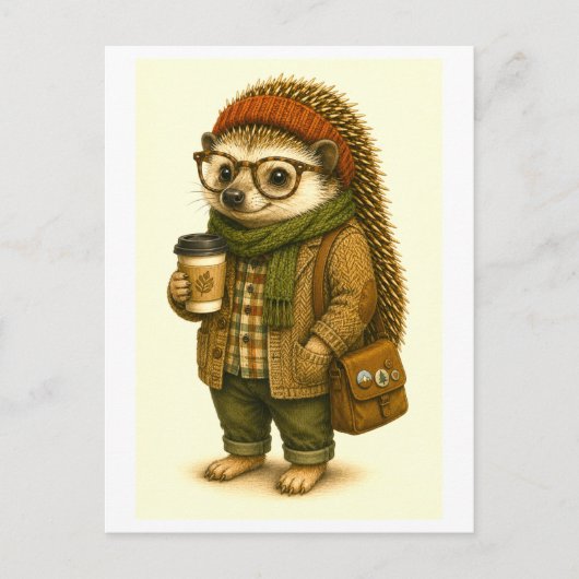 Hipster Egel Ansichtkaart Briefkaart (Voorkant)