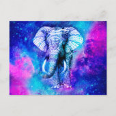 Hipster Elephant Nebula Space Briefkaart (Voorkant)