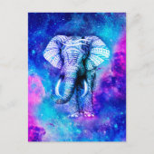 Hipster Elephant Nebula Space Briefkaart (Voorkant)