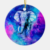Hipster Elephant Nebula Space Keramisch Ornament (Voorkant)