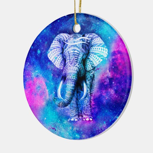 Hipster Elephant Nebula Space Keramisch Ornament (Links)