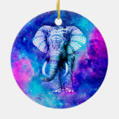 Hipster Elephant Nebula Space Keramisch Ornament (Achterkant)