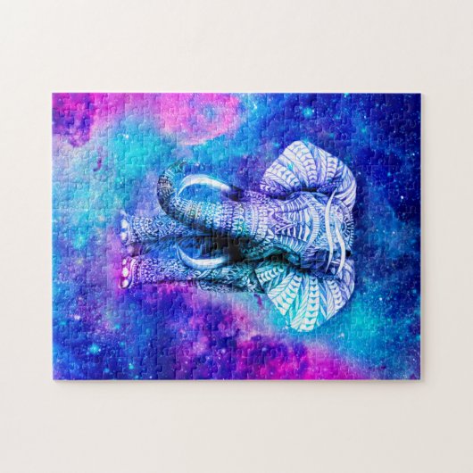 Hipster Elephant Nebula Space Legpuzzel (Horizontaal)