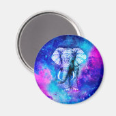 Hipster Elephant Nebula Space Magneet (Voorkant / Achterkant)