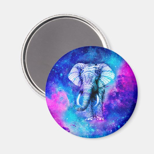 Hipster Elephant Nebula Space Magneet (Voorkant / Achterkant)