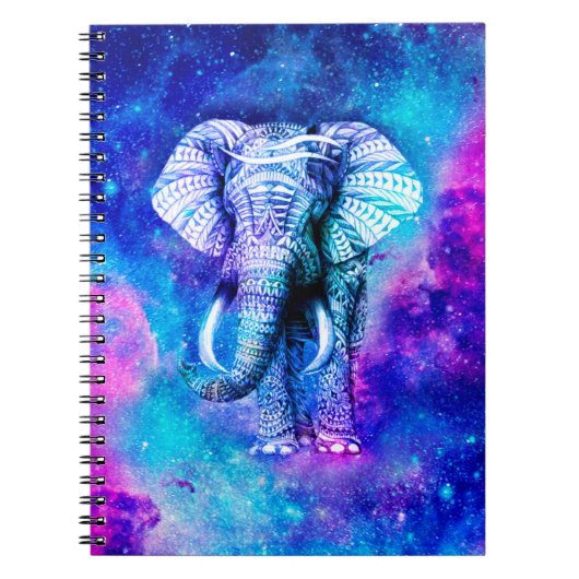 Hipster Elephant Nebula Space Notitieboek (Voorkant)