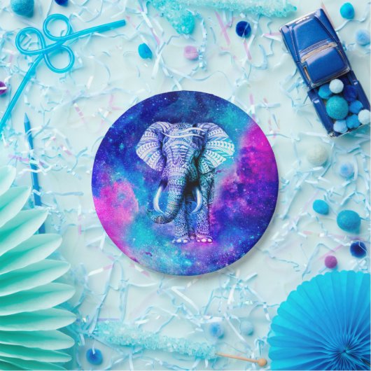 Hipster Elephant Nebula Space Papieren Bordje (Feest)