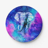 Hipster Elephant Nebula Space Papieren Bordje (Voorkant)