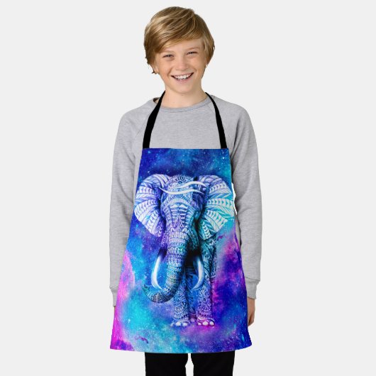 Hipster Elephant Nebula Space Schort (Gedragen)