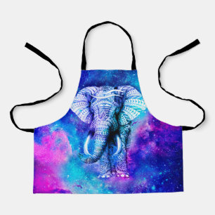 Hipster Elephant Nebula Space Schort