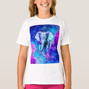 Hipster Elephant Nebula Space T-shirt