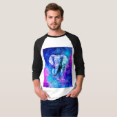 Hipster Elephant Nebula Space T-shirt (Voorkant volledig)