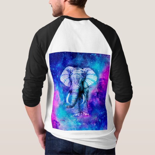 Hipster Elephant Nebula Space T-shirt (Achterkant)