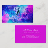 Hipster Elephant Nebula Space. Visitekaartje (Voorkant / Achterkant)