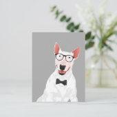 Hipster English Bull Terrier Dog Briefkaart (Staand voorkant)