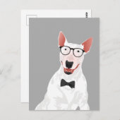 Hipster English Bull Terrier Dog Briefkaart (Voorkant / Achterkant)