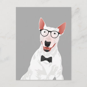 Hipster English Bull Terrier Dog Briefkaart
