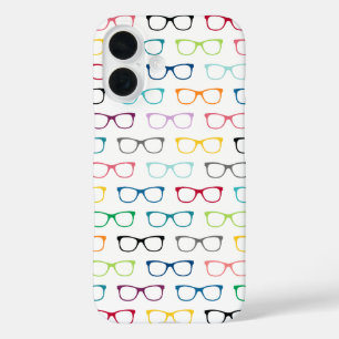 Hipster Eye Glasses Pattern Schattige Kleurrijk Wi iPhone 16 Hoesje