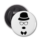 Hipster Face Bottle Open Button Flesopener (Voorkant)