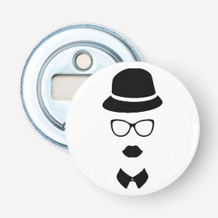 Hipster Face Bottle Open Button Flesopener