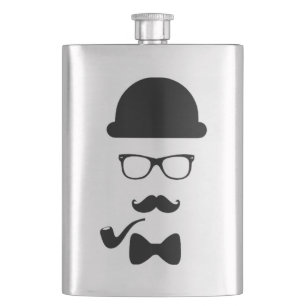 Hipster Face Classic Flask Heupfles