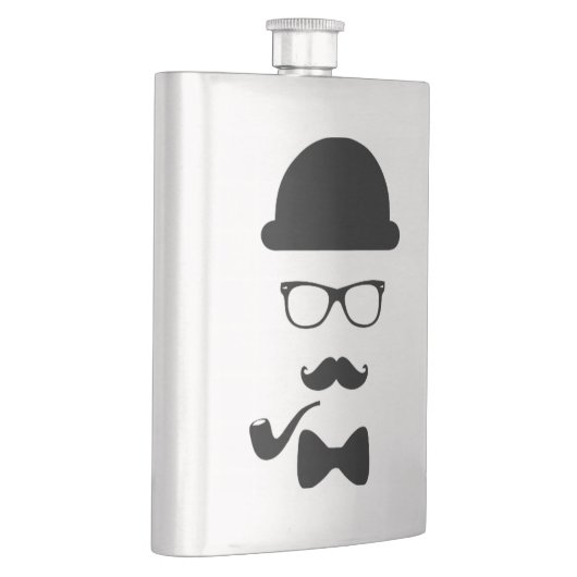 Hipster Face Classic Flask Heupfles (Rechts)