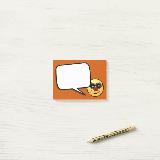 Hipster Face Grumpey Post-it® Notes (Op bureau)
