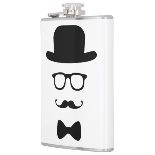 Hipster Face Vinyl Wrapped Flask Heupfles (Links)