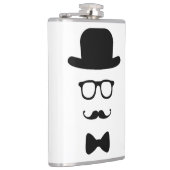 Hipster Face Vinyl Wrapped Flask Heupfles (Rechts)