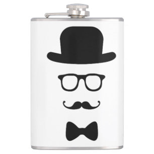 Hipster Face Vinyl Wrapped Flask Heupfles