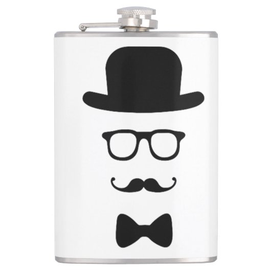 Hipster Face Vinyl Wrapped Flask Heupfles (Voorkant)