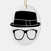 Hipster Fedora Keramisch Ornament (Rechts)