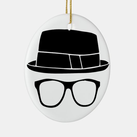 Hipster Fedora Keramisch Ornament (Rechts)